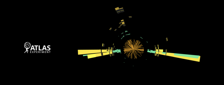 Event displaying two large-radius jets and their energy deposits in the ATLAS detector
