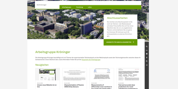 Bild der Homepage
